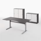 Biuro baldų komplektas: stalas + 2 spintelės stumdomomis durimis